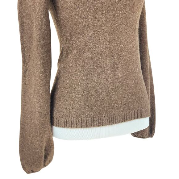 OLD NAVY 2007 Collection 100% Cashmere Brown Scoop Neck Sweater Size S *mended* - Picture 5 of 9